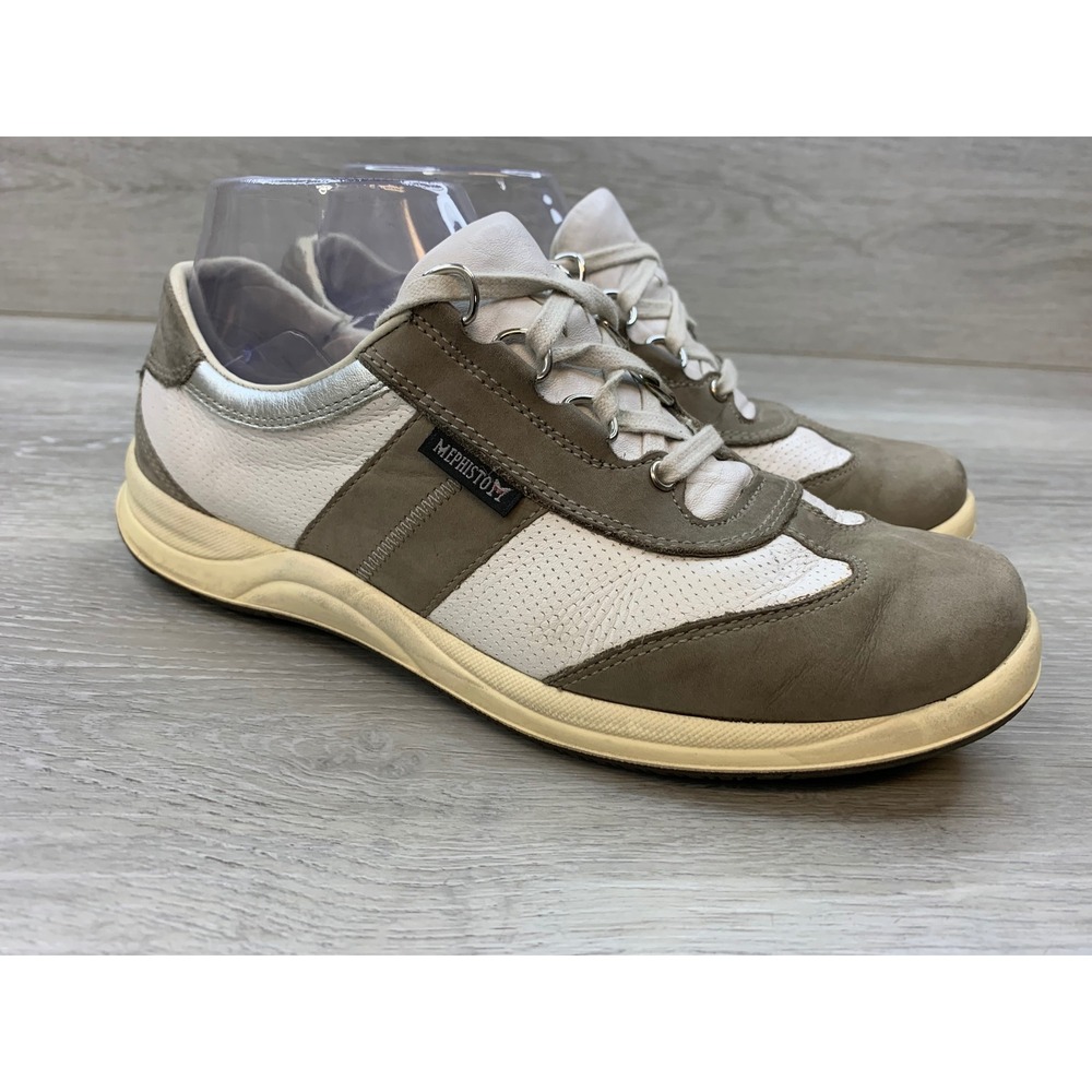 Mephisto Runoff Brown White Leather Walking Shoes Sneakers Women's 7
